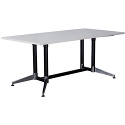 Rapidline Typhoon Boardroom Table 1800W x 900D x 750mmH White Top Black Frame