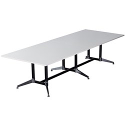 Rapidline Typhoon Boardroom Table 3200W x 1200D x 750mmH White / Black