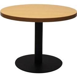 Rapidline Disc Base Coffee Table 600D x 450mmH Beech Top Black Base