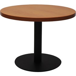 Rapidline Disc Base Coffee Table 600D x 450mmH Cherry Top Black Base