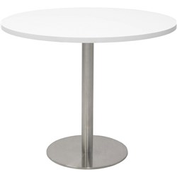 Rapidline Disc Base Round Table 900D x 755mmH White Top Silver Base