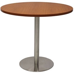 Rapidline Disc Base Round Table 900D x 755mmH Cherry Top Silver Base
