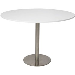 Rapidline Disc Base Round Table 1200D x 755mmH White Top Silver Base