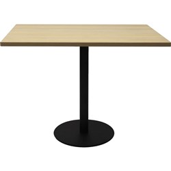 Rapidline Estillo Disc Base Square Meeting Table 900W x 900D x 755mmH Oak / Black