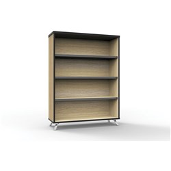Rapidline Infinity Bookcase 900W x 315D x 1200mmH 3 Shelf Oak With Black Edge