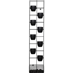 Rapidline Rapid Bloom Vertical Garden 395W x 210D x 1940mmH Includes Pots And Stones Black