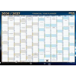 Writeraze Financial Year Wall Planner 500 x 700mm Blue