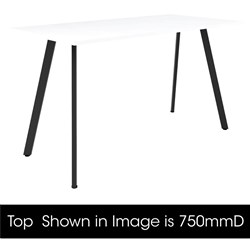 Rapidline Eternity High Bar Table 1800W x 900D x 1050mmH White Top Black Frame