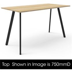 Rapidline Eternity High Bar Table 1800W x 900D x 1050mmH Oak Top Black Frame