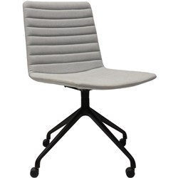 Rapidline Pixel Meeting Chair Black 4 Star Swivel Base Light Grey Fabric Upholstery