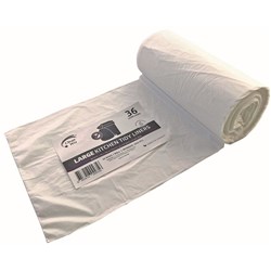 Clean Wiz Oxo-Biodegradable Kitchen Tidy Liners 36 Litres White Roll Of 50