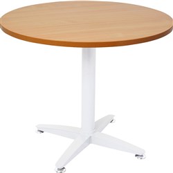 Rapidline 4 Star Round Table 900D x 730mmH Beech Top White Base