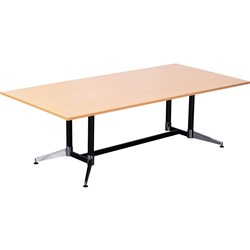 Rapidline Typhoon Boardroom Table 2400W x 1200D x 750mmH Beech Top Black Frame