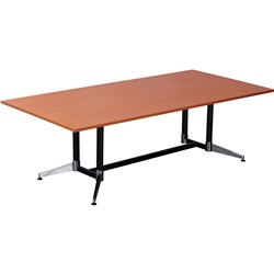 Rapidline Typhoon Boardroom Table 2400W x 1200D x 750mmH Cherry Top Black Frame