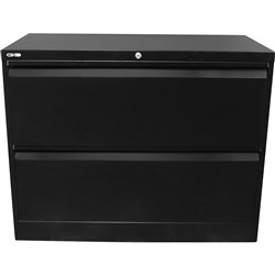 Rapidline Go Lateral Filing Cabinet 2 Drawer 900W x 473D x 705mmH Black