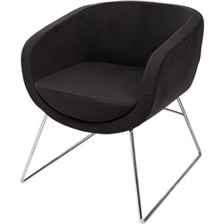 Rapidline Splash Cube Lounge Chair Chrome Sled Base Charcoal Seat