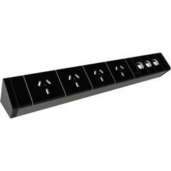 Rapidline Athena Power Rail Kit 4 GPO + 3 Data Provisions 1m Lead Black