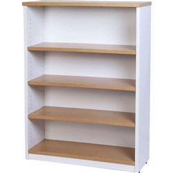 Logan Bookcase 3 Shelves 900W x 315D x 1200mmH White And Oak