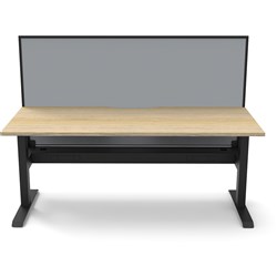 Rapidline Boost Static Single Sided Workstation + Screen + Cable Tray 1800mmW Oak/Black