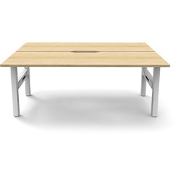 Rapidline Boost Static Back To Back Workstation 2 Person 1500Wx1500Dx730mmH Oak/White