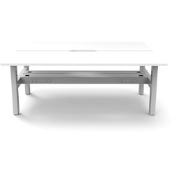 Rapidline Boost Static Back To Back Workstation+Tray 2 Person 1500Wx1500Dx730mmH White/White