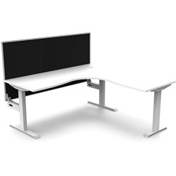 Rapidline Boost Static Corner Workstation+Screen 1500/1500W x 750D x 1330mmH White/White
