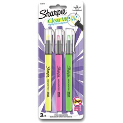 Sharpie Clear View Stick Highlighter Chisel Assorted Pack Of 3