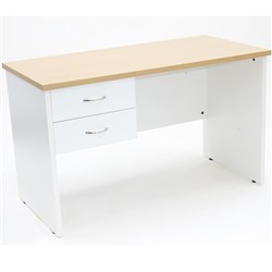 Logan Student Desk With Drawers  1200W x 600D x 730mmH Oak And White