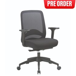 Buro Vela Mid Back Office Chair Black Mesh Back And Fabric Seat