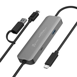 J5Create Wormhole Switch CrossLink USB-C Hub Silver