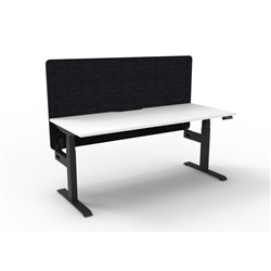 Rapidline Boost+ Single Sided Workstation + Black Eco Screen 1200Wx750Dx620-1270mmH Wht/Blk