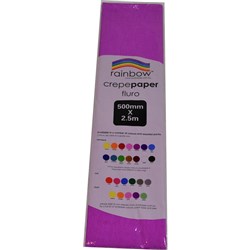 Rainbow Fluro Crepe Paper 500mm x 2.5m Lilac