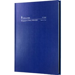Collins Kingsgrove Financial Year Diary A4 Week to View Blue