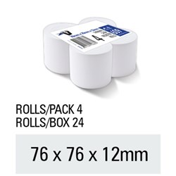 Victory Calc/Register Rolls 76x76x11.8mm Thermal CCR609 Pack of 4