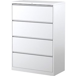 Steelco Lateral Filing Cabinet 4 Drawer 915W x 463D x 1320mmH Silver Grey