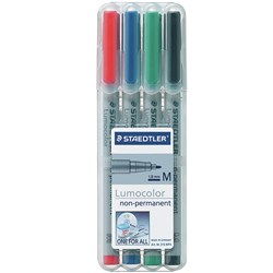 Staedtler 315 Lumocolor Pens Non-Perm Med 1.0mm Wlt of 4