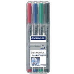 Staedtler 316 Lumocolor Pens Non-Perm Fine 0.6mm Wlt of 4