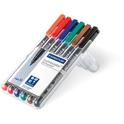 Staedtler 317 Lumocolor Pens Perm Med 1.0mm Wlt of 6