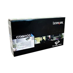Lexmark C736H1CG Return Programme 10K Toner Cartridge High Yield Cyan