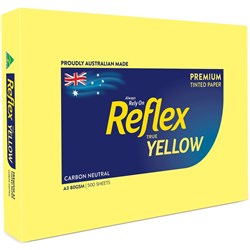 Reflex Copy Paper Tinted A3 80gsm Yellow Ream of 500