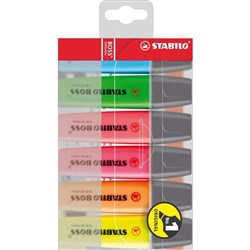 Stabilo Boss 70/6-6 Highlighters Chisel 2-5mm Assorted Colours Wallet Of 6