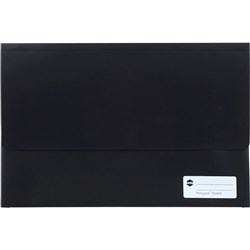 Marbig Polypick Document Wallet Foolscap 25mm Gusset Black