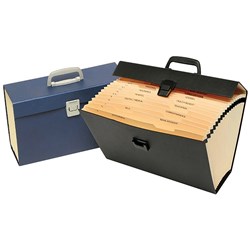 Marbig Expanding Carry File A-Z Index With Handle Assorted Black Or Blue