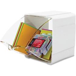 Deflecto Interlocking Tilt Bin White