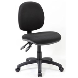 Crescent Task Chair Medium Back No Arms Black Fabric