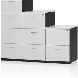 Logan Filing Cabinet 2 Drawer 476W x 550D x 715mmH White And Ironstone