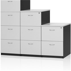 Logan Filing Cabinet 4 Drawer 476W x 550D x 1339mmH White And Ironstone
