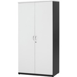 Logan Stationery Cupboard 900W x 450D x 1800mmH White And Ironstone