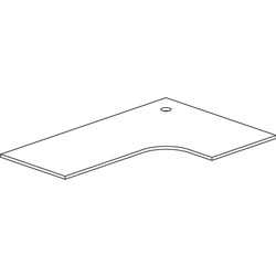 Rapidline Corner Workstation Top Only 1800/1200W x 700D x 25mmD With Cable Port Beech