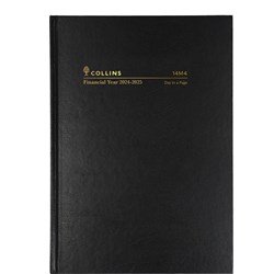Collins Financial Year Diary A4 Day To Page Black